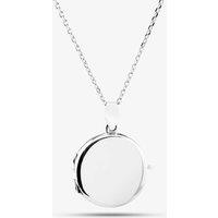 T.H.Baker Women's Silver Plain Round Locket P-31085 | Size: 18 inches
