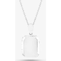 T.H.Baker Women's Silver Plain Rectangular Locket P-31086 | Size: 16-18inch