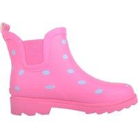 ABSOLUTE FOOTWEAR Women's Slip On Waterproof PVC Rain Winter Wellies Wellington Polka Dot Boots in Pink | Size: 4
