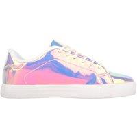 ABSOLUTE FOOTWEAR Women's Slip On Lace Up Holographic Shiny Leisure Casual Sports Trainers | Size: 5