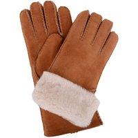 SNUGRUGS Women's Vicky, Luxury 100% Sheepskin Gloves with Long Turn Back Cuff in Tan | Size: XL