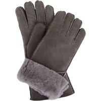 SNUGRUGS Women's Vicky, Luxury 100% Sheepskin Gloves with Long Turn Back Cuff in Grey | Size: Medium