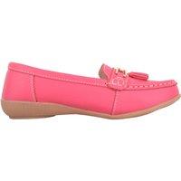ABSOLUTE FOOTWEAR Women's Slip On Casual Leather Loafer / Deck / Boat Shoes / Sandals in Cerise | Size: 8