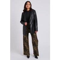 Urban Bliss Women's PU Oversized Blazer in Black | Size: 14