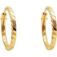 Raina Jewels Women's 22ct Gold Diamond-Cut High-Polish Hoop Earrings, 14mm Diameter