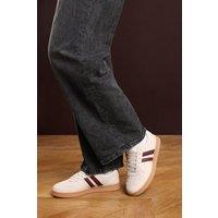 Where's That From Women's 'Arelia' Retro Lace Up Trainers with Stripes Detail in Beige | Size: 5