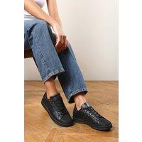 Where's That From Women's 'Arvella' Stitched Stripes Detail Trainers in Black | Size: 5