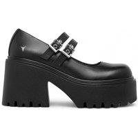 TruClothing Women's Leather Boots Chunky Platform Heel Buckle Shoes in Black | Size: 4
