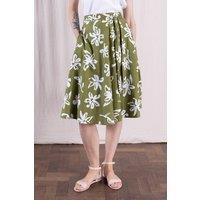 Nomads Clothing Women's Womens Cotton Poplin Swing Skirt in Green | Size: 18