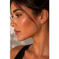 Otis Jaxon London Women's Sterling Minimalist Bar Geometric Drop Earrings in Gold