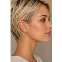 Otis Jaxon London Women's Round Geometric Sterling Small Hoop Earrings in Gold