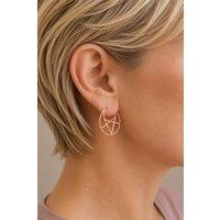 Otis Jaxon London Women's Oval Geometric Small Hoop Earrings in Rose Gold