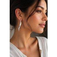 Otis Jaxon London Women's Sterling Long Wave Drop Earrings in Silver