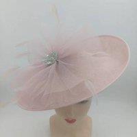 PEACH ACCESSORIES Women's Wedding & Races Fascinator with Tulle & Crystals in Dusty Pink