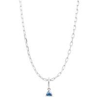 Gold Trip Women's December Birthstone Necklace in Silver