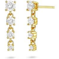 Gold Trip Women's Long Crystal Gemstone Drop Earrings in Gold