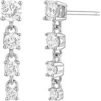 Gold Trip Women's Long Crystal Gemstone Drop Earrings in Silver