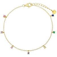 Gold Trip Women's Rainbow Multi Gemstone Bracelet in Gold