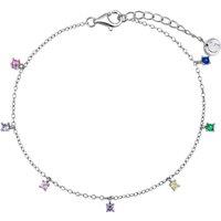 Gold Trip Women's Rainbow Multi Gemstone Bracelet in Silver
