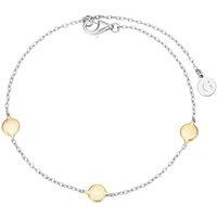 Gold Trip Women's Two Tone Silver Disc Charm Bracelet