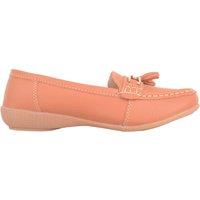 ABSOLUTE FOOTWEAR Women's Slip On Casual Leather Loafer / Deck / Boat Shoes / Sandals in Terracotta | Size: 7