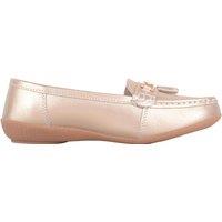 ABSOLUTE FOOTWEAR Women's Slip On Casual Leather Loafer / Deck / Boat Shoes / Sandals in Gold | Size: 8