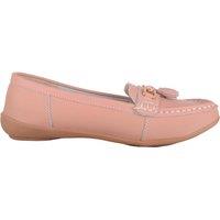 ABSOLUTE FOOTWEAR Women's Slip On Casual Leather Loafer / Deck / Boat Shoes / Sandals in Pink | Size: 8