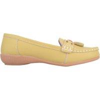 ABSOLUTE FOOTWEAR Women's Slip On Casual Leather Loafer / Deck / Boat Shoes / Sandals in Lime | Size: 4