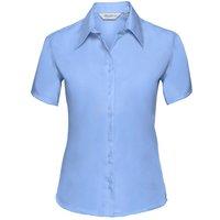 Russell Collection Women's Ultimate Non-Iron Short-Sleeved Shirt in Light Blue | Size: Medium