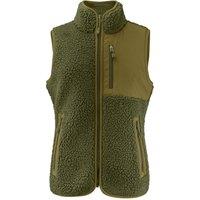 James Harvest Women's Kingsley Sherpa Fleece Gilet in Bottle Green | Size: Medium