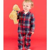 Larkwood Tartan Sleepsuit in Red | Size: 18-24 m