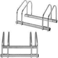Kelvenix 2 stand Cycle Bike Steel Pipe Parking Stand Rack in Silver | Size: 0-12 m