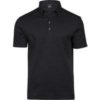TEE JAYS Men's Pima Cotton Interlock Polo Shirt in Black | Size: Large