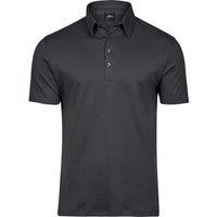TEE JAYS Men's Pima Cotton Interlock Polo Shirt in Dark Grey | Size: Medium