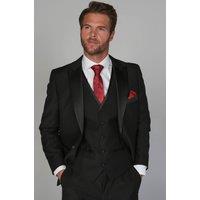 Paul Andrew Men's Regent - Tuxedo Wedding Blazer in Black | Size: 34R