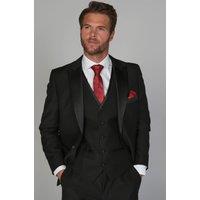 Paul Andrew Men's Regent - Tuxedo Wedding Blazer in Black | Size: 52R