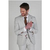 Paul Andrew Men's Mark Check 2 Button Blazer in Beige | Size: 34R