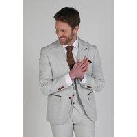 Paul Andrew Men's Mark Check 2 Button Blazer in Beige | Size: 52R