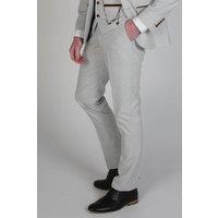 Paul Andrew Men's Mark Check Classic Trousers in Beige | Size: 46R