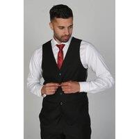 Paul Andrew Men's Parker Plain Funeral Waistcoat in Black | Size: 44R
