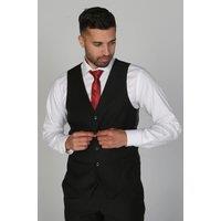 Paul Andrew Men's Parker Plain Funeral Waistcoat in Black | Size: 50R