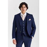 Paul Andrew Men's Belmont 3 Piece Suit Classic Stitch Lapel Wedding Summer Prom in Navy | Size: 42R