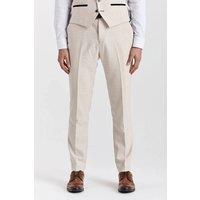 Paul Andrew Men's Regent Trousers Plaid Check Formal Suit Pants in Cream | Size: 38R