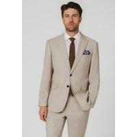 Dobell Men's Stone Sharkskin 2 Piece Suit with Peak Lapel | Size: 40R