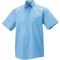 Russell Collection Men's Ultimate Non-Iron Short-Sleeved Shirt in Light Blue | Size: 19.5 in