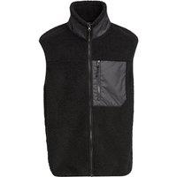 Build Your Brand Men's Bonded Sherpa Gilet in Black | Size: XS
