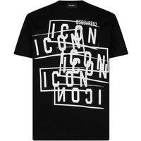 Dsquared2 Men's Icon Stamps Logo Black T-Shirt | Size: Medium