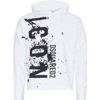 Dsquared2 Men's Cool Fit Icon Splash Logo White Hoodie | Size: Large