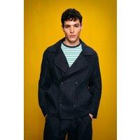 Giesto Men's Linen Buttoned Jacket in Navy | Size: Medium