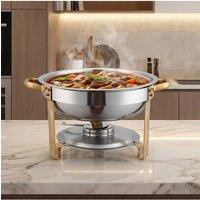 Living and Home 4.5L Stainless Steel Buffet Chafing Dish Food Warmer in Silver